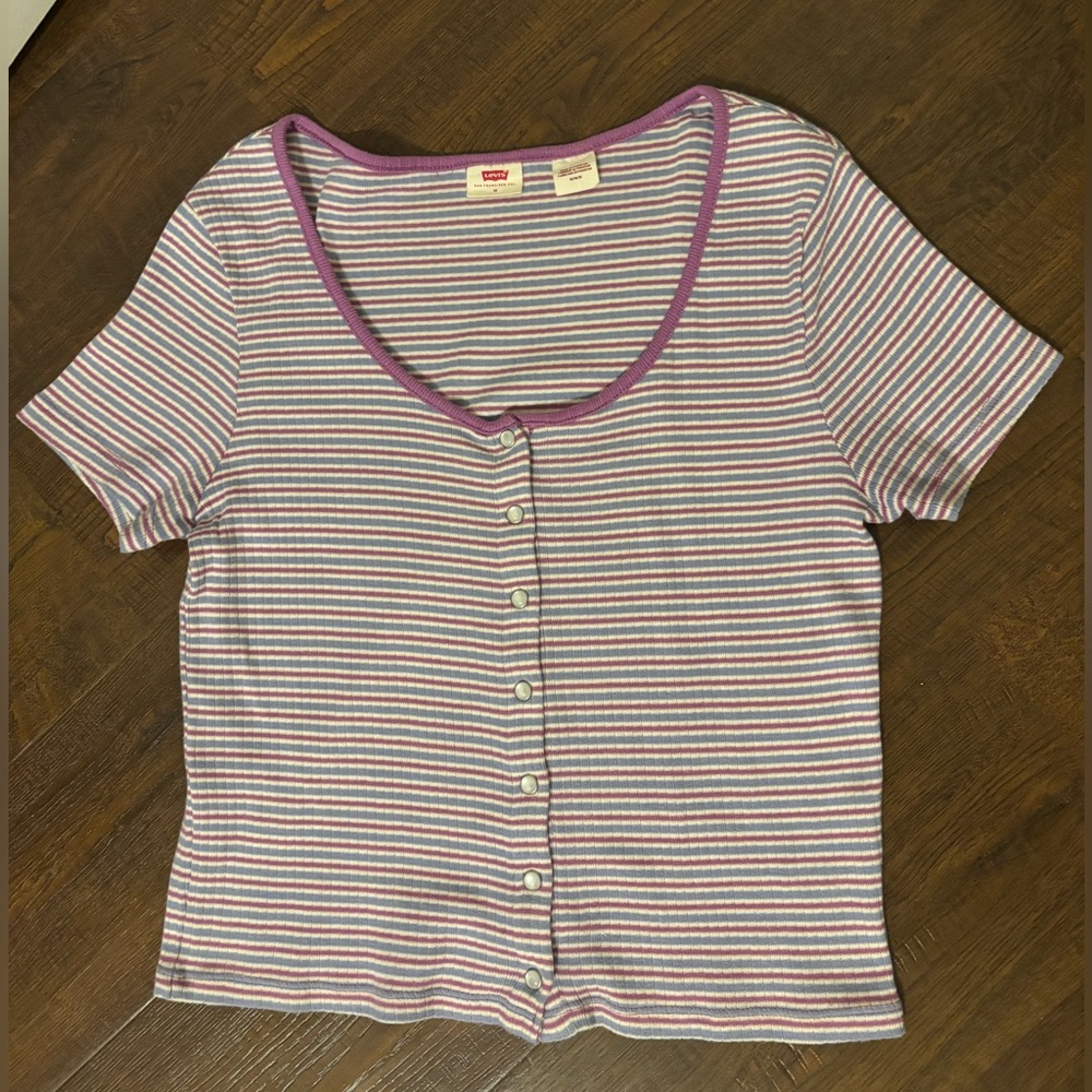 Levi’s Womens Britt Snap Front Top - Picture 4 of 7